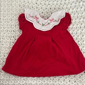 Red Embroidered Kids Formal Dress
